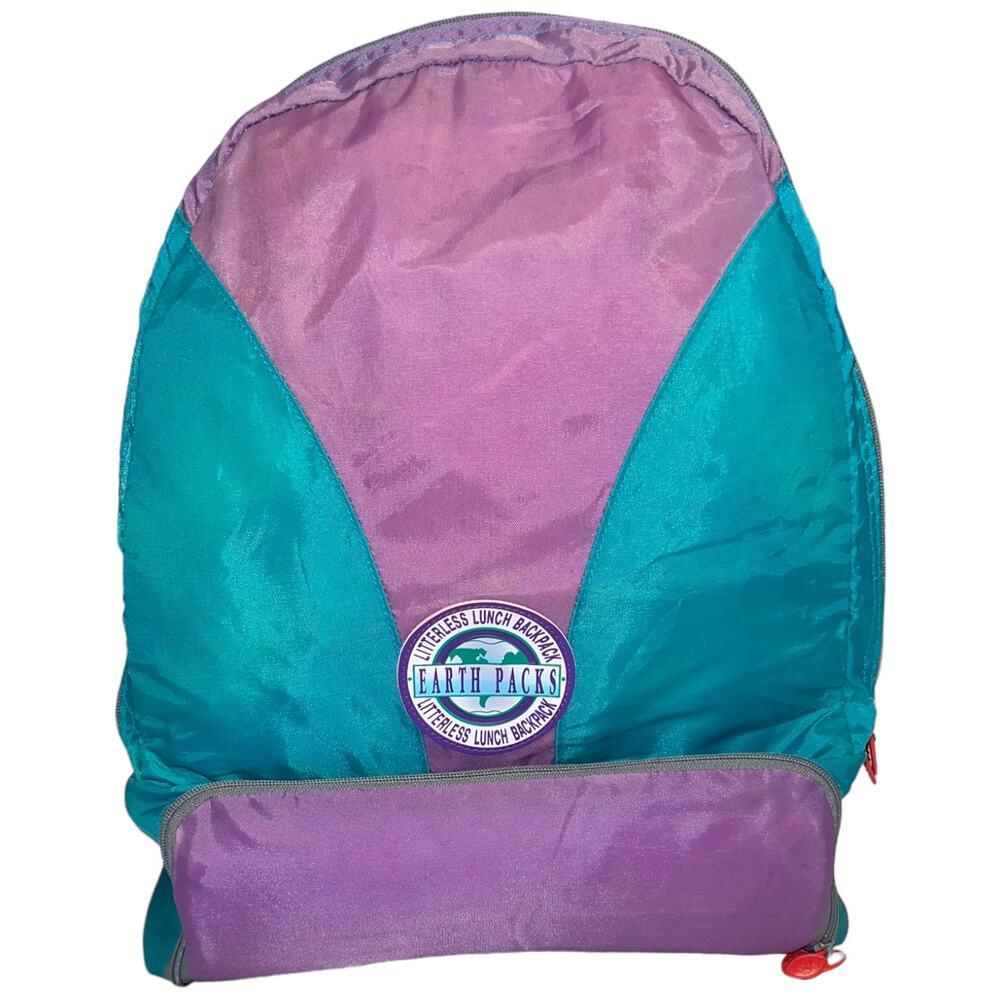 Rubbermaid Earth Packs Litterless Lunch Backpack Teal Purple Vintage 90s